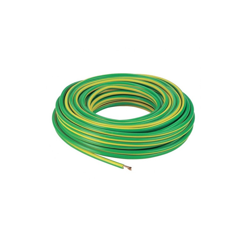 Câble de terre vert jaune Souple - 6 mm² - 100 mètres