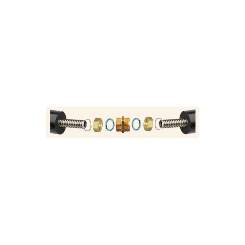 Dualun kit raccords pour ligne supplémentaire en bitube inox DN32 pour Solarothermie (SUR COMMANDE)