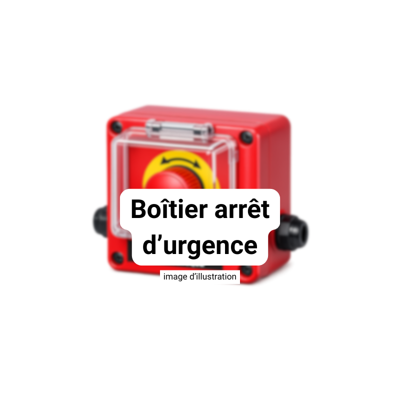Boîtier rouge d'arrêt d'urgence bris de glace + coup de poing, livré avec marteau BT AC