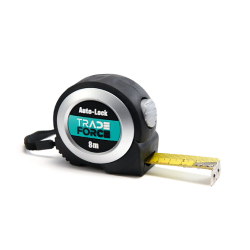 TradeForce - Mètre ruban PRO 8M. Ruban acier carbone nylon, double face, autobloquant