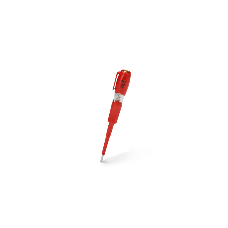 TradeForce - Tournevis plat testeur isolé 3x70mm. Pour tensions AC 125-250V - Conforme VDE 0680